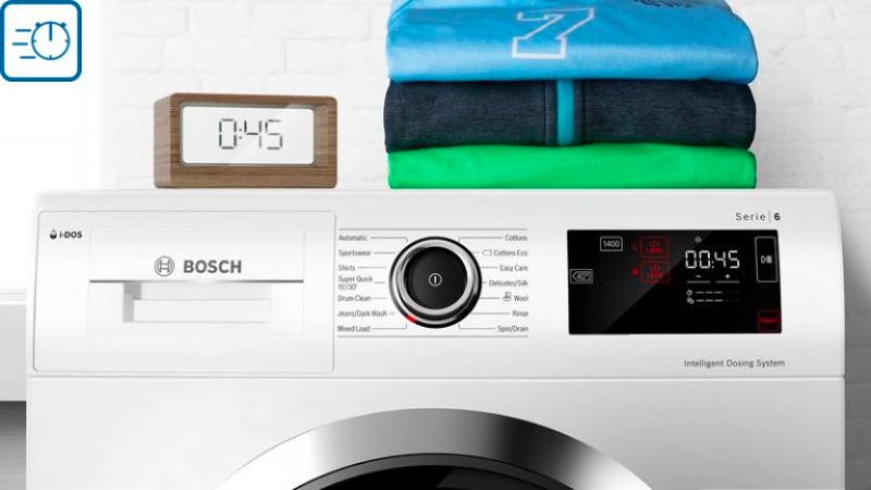 Máy giặt sấy Bosch giúp tiết kiệm thời gian