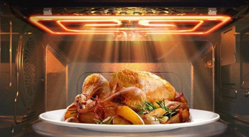 Lò nướng Bosch HBA534BS0A được trang bị đèn halogen chiếu sáng hiệu quả